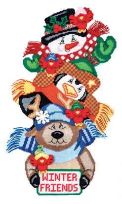 Winter Friends Wall Hanging Plastic Canvas Kit