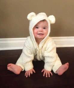 Cabled Bear Romper