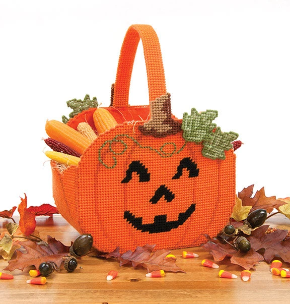 Pumpkin Basket Plastic Canvas Kit 1 Pumpkin Basket Plastic Canvas Kit