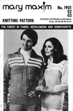 Ladies' And Men's Striped Zippered Cardigan Pattern