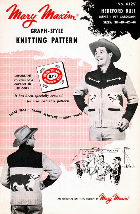 Hereford Bull Cardigan Pattern 2 Hereford Bull Cardigan Pattern - Image 2