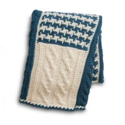 Tunisian Houndstooth & Cables Blanket -Crocheting Supplies Store tunisianHoundstoothCables092